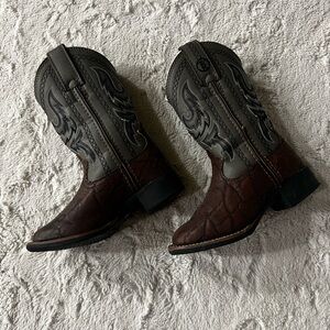 Tony Lama Kids Cowboy Boots - Brown and Gray